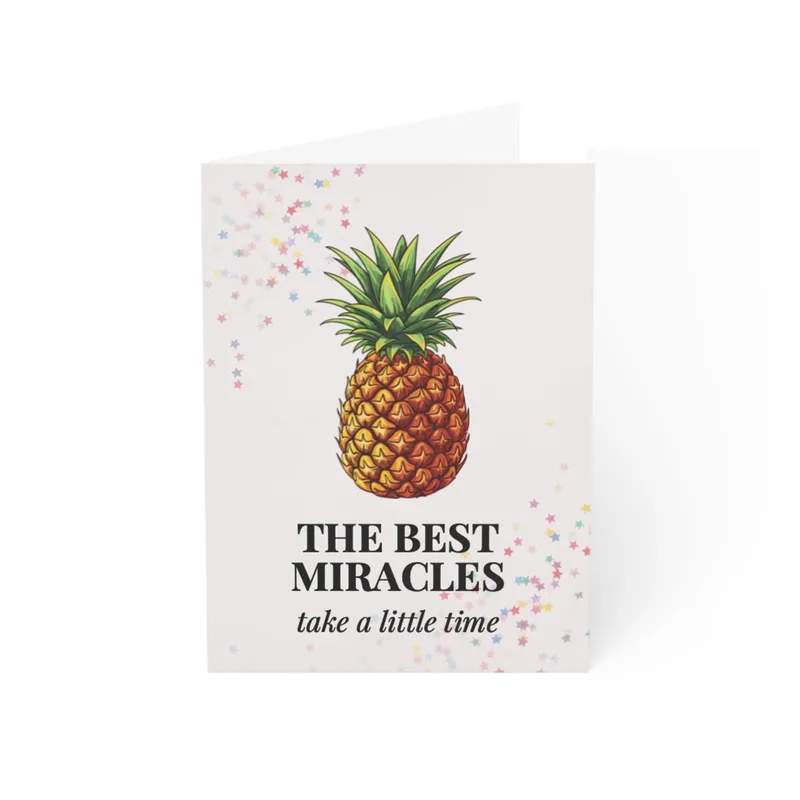 Pineapple Pink Confetti Encouragement Card for Fertility Journeys