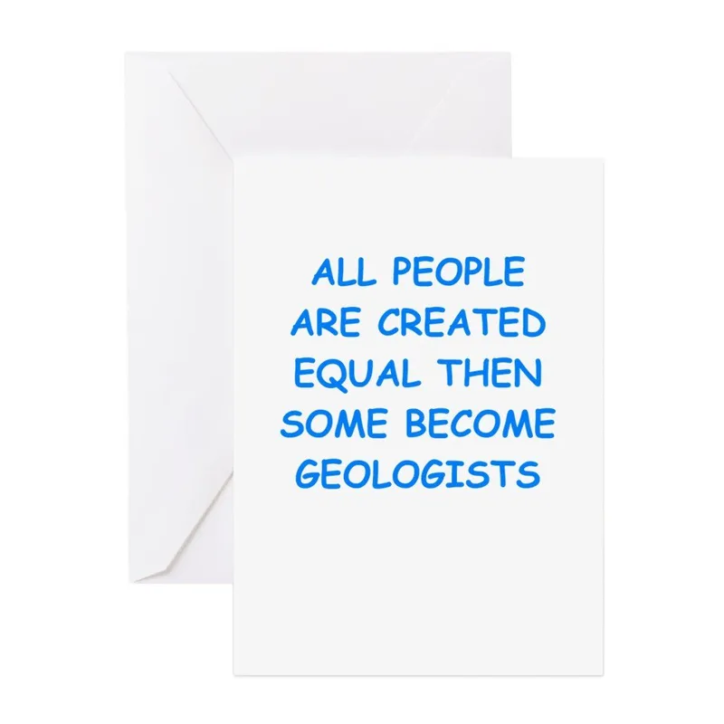 Blue Text Geologist Joke Card features bold blue typography