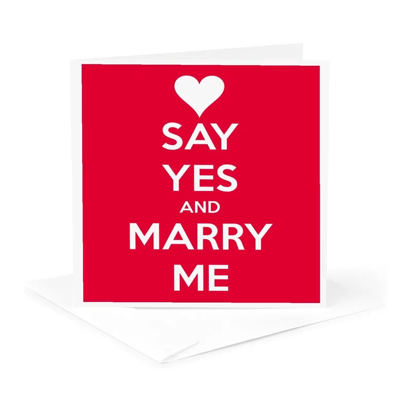 Heart Say Yes Engagement Card for a Bold Proposal