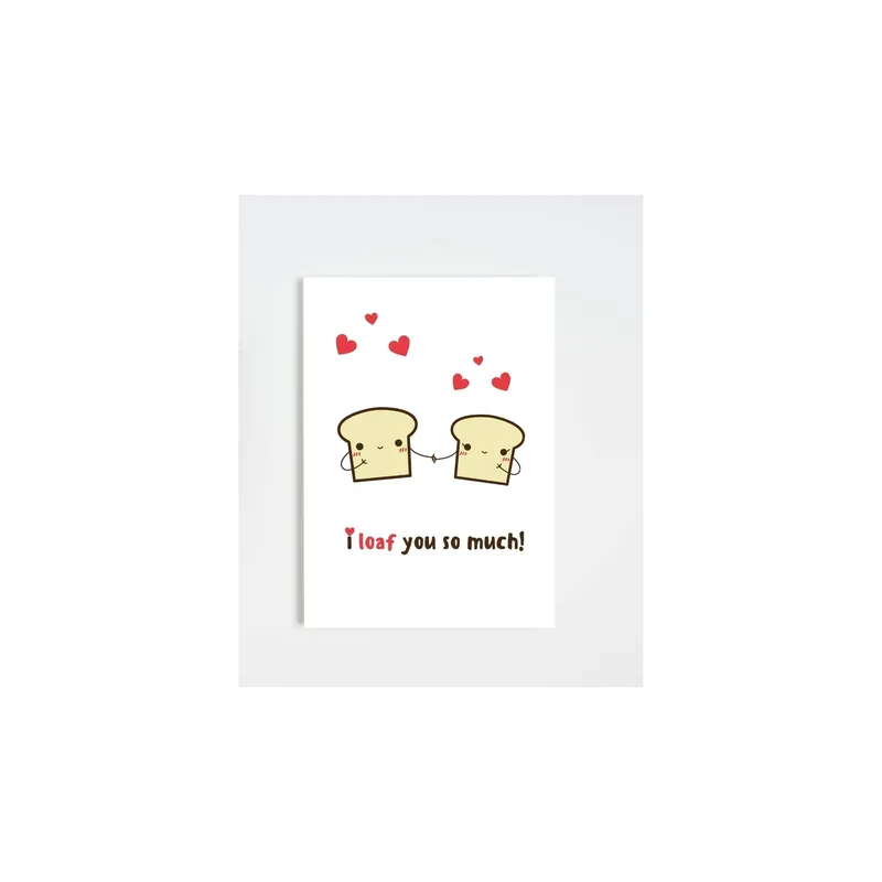 Bread Slices with Hearts Card: I Loaf You So Much Greeting