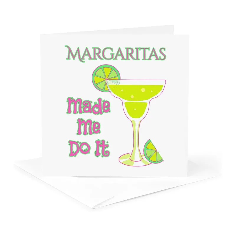 Green Margarita Cocktail Card: A Funny Drink Design