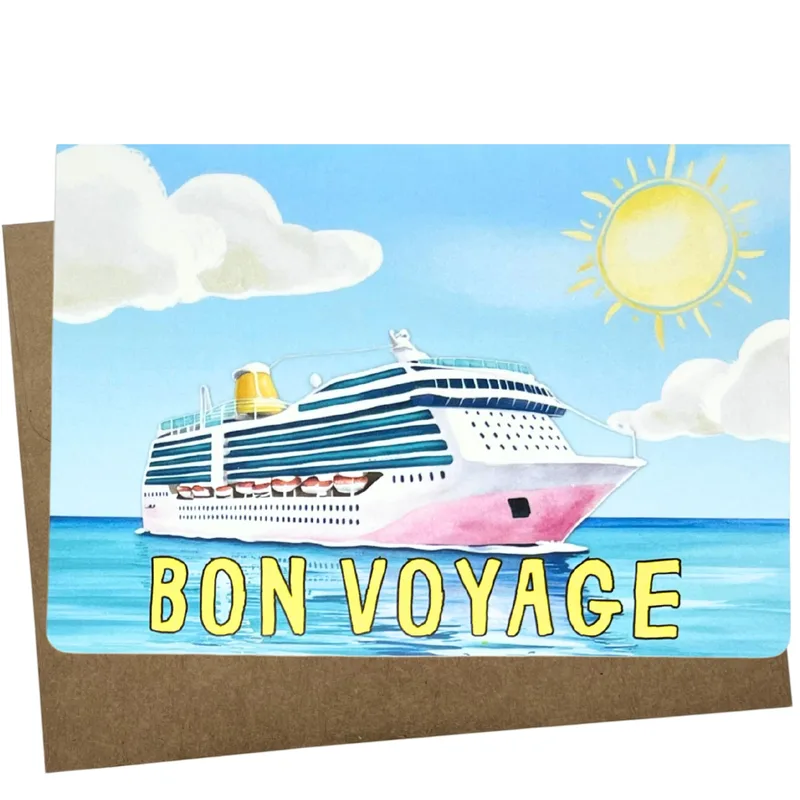 Ship Ocean Sunshine Farewell Card for a Bon Voyage Cruise Trip