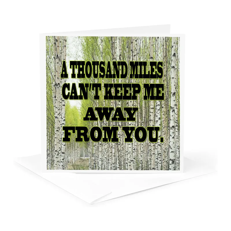 Birch Forest Bold Love Card for Long Distance Sentiment