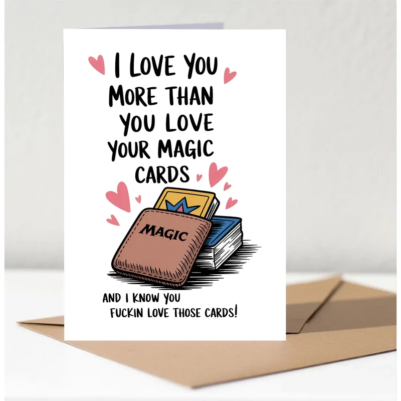 Cards Pink Hearts Love Card: A Funny Tribute to Magic Cards