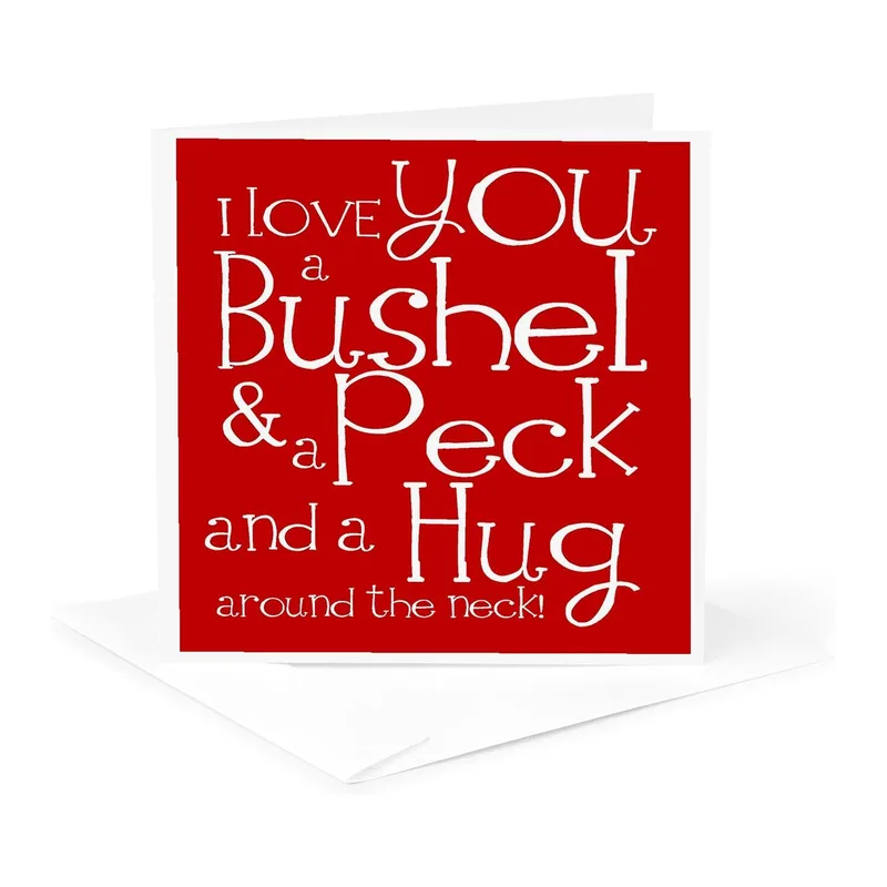 Bold Typography Card Love Card: A Bushel and a Peck Design