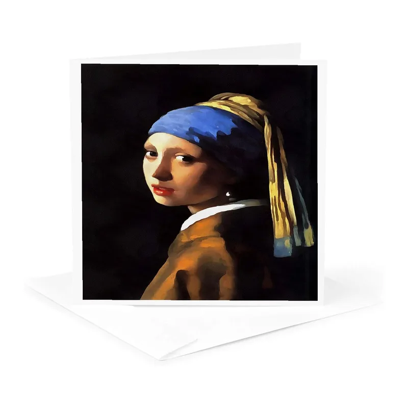 Classic Girl Painting Card: A Vermeer Style Greeting