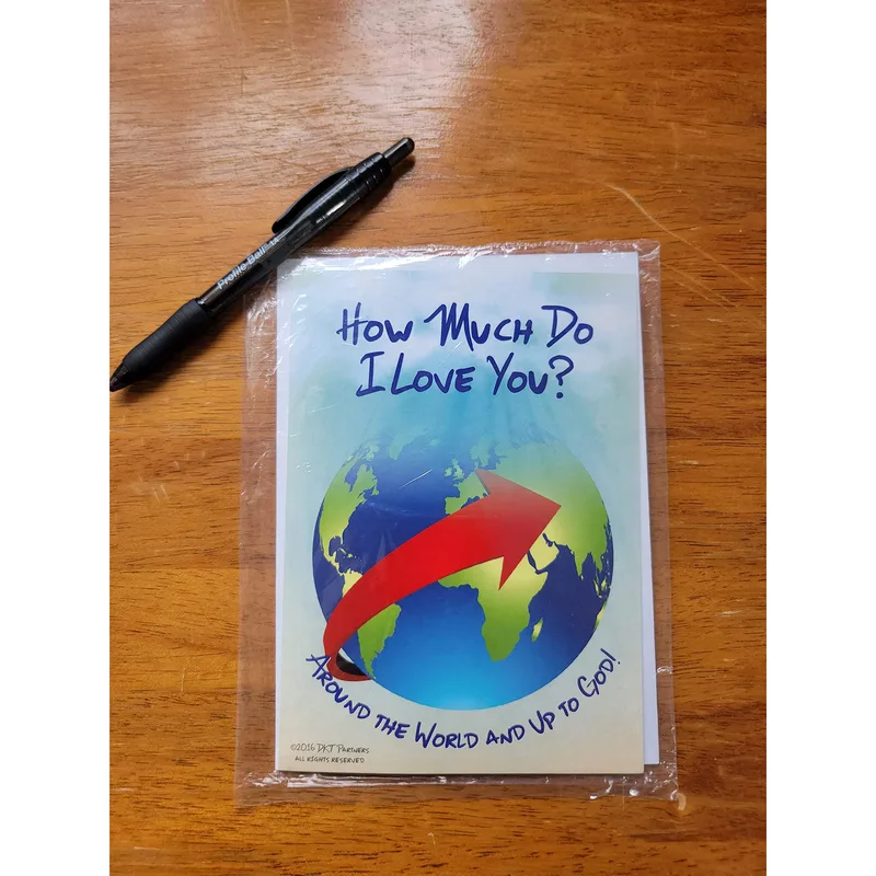 Globe Red Arrow Love Card: How Much Do I Love You