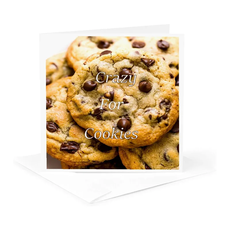 Chocolate Chip Cookies Closeup Card – Greeting Card in natural