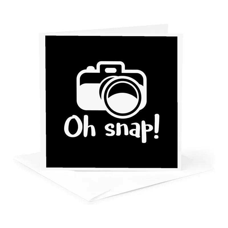 White Camera Black Background Card for Photography Lovers