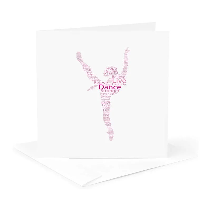 Pink Dancer Silhouette Card Celebrating Ballet and Kindness
