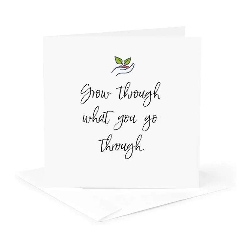 Quote Sprout Icon Encouragement Card for Growing Through Hard Times