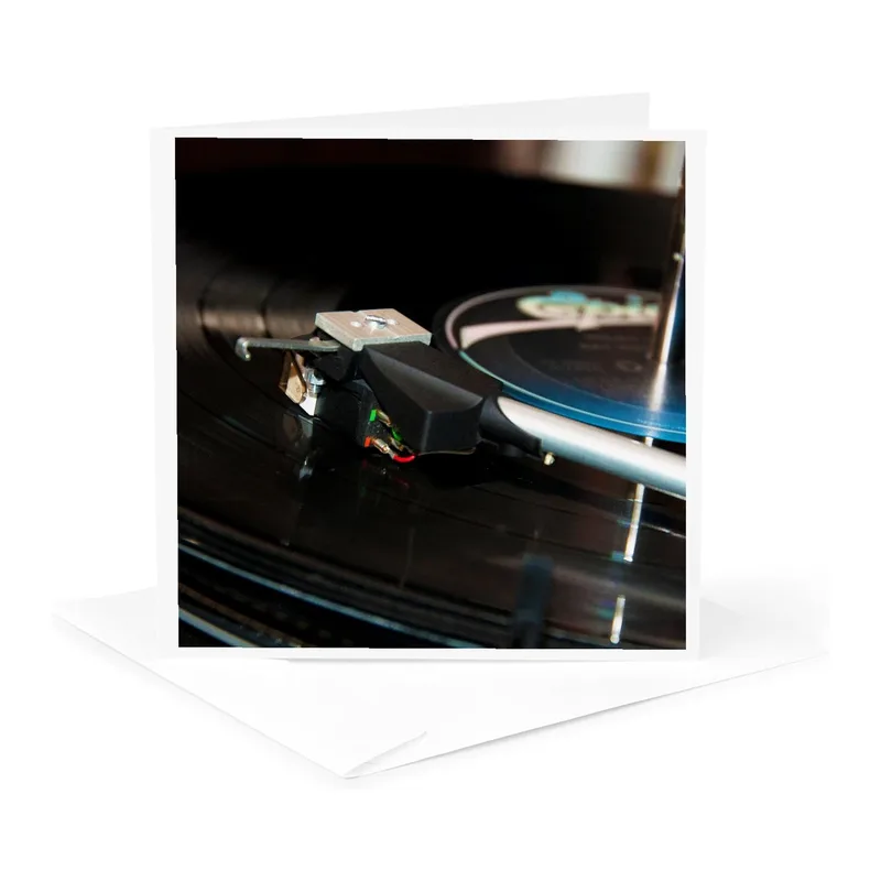 Turntable Needle Close Up Card for Vinyl Lovers