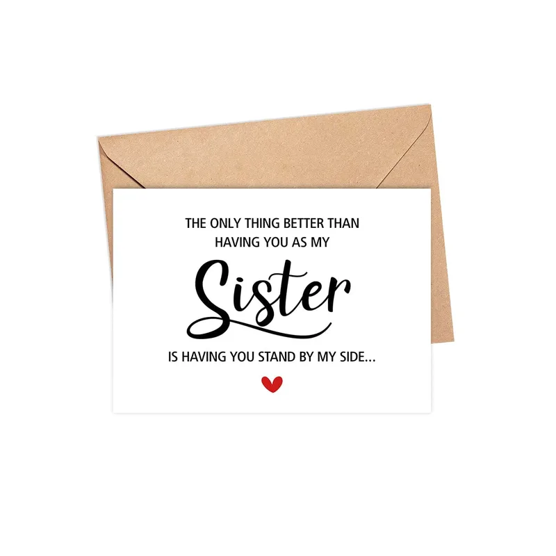 Simple White Card Wedding Card for Sister Proposal