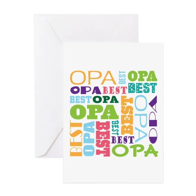 Colorful Best Opa Collage Card – Greeting Card in natural