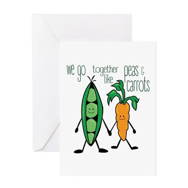 Carrots Holding Hands Friendship Card for Peas and Carrots Lovers