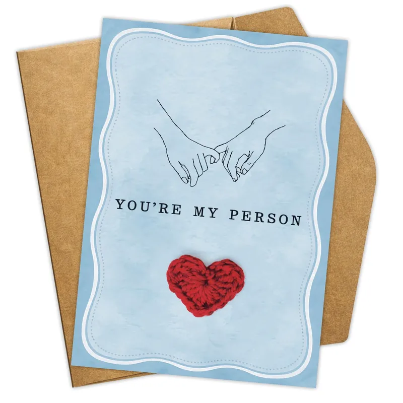 Hands Red Heart Love Card: You're My Person Greeting