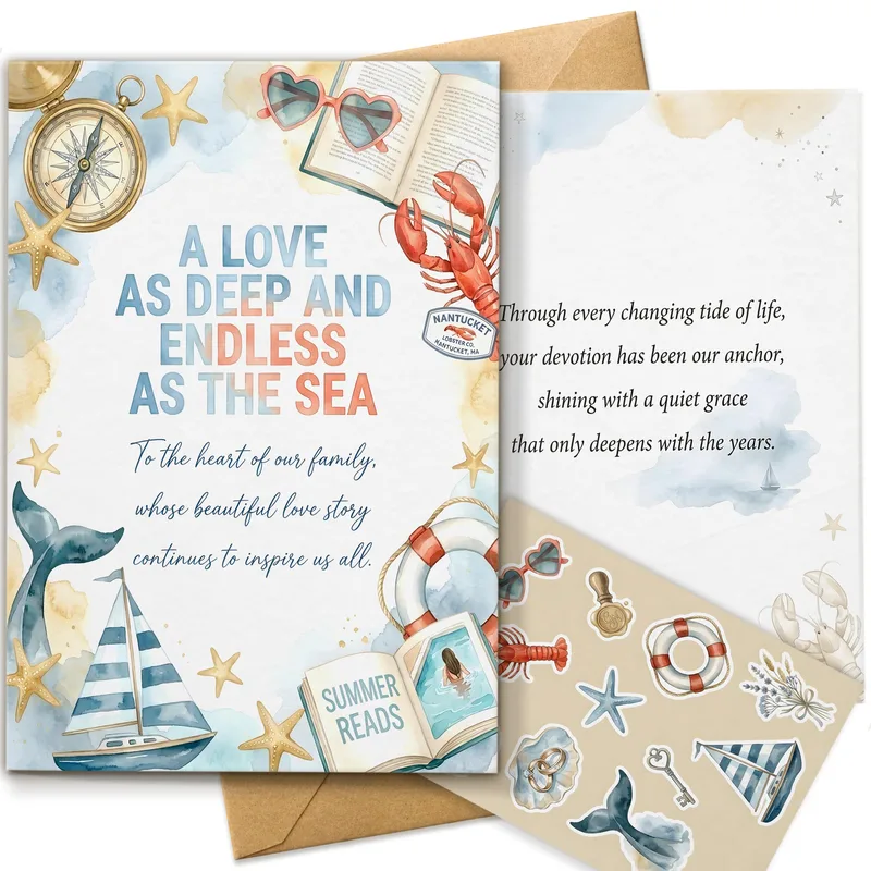 Nautical Beach Love Card: A Love As Deep And Endless As The Sea