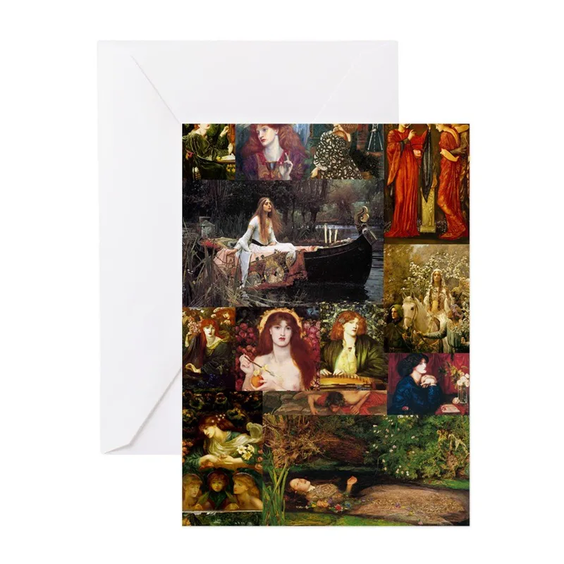 Collage of Paintings Card: A Pre-Raphaelite Art Greeting Card