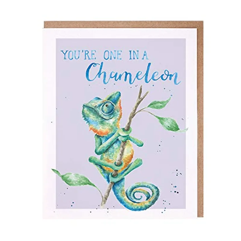 Chameleon Branch Encouragement Card: One in a Chameleon Greeting