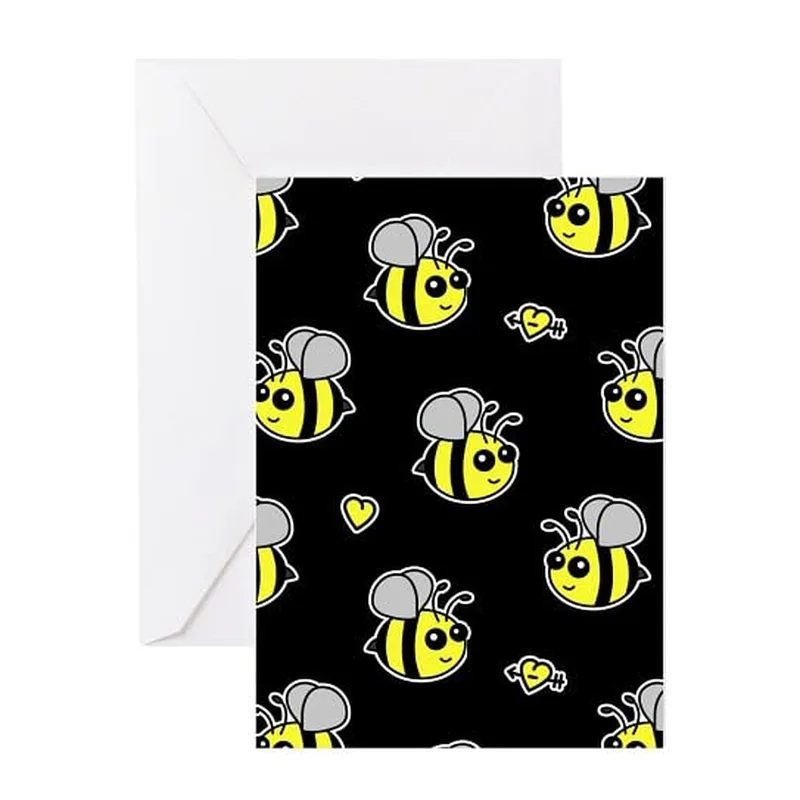 Yellow Bumblebees on Black Card for Sweet Thank You Notes