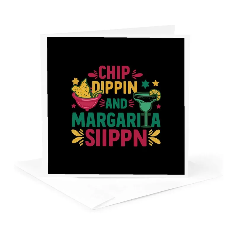 Colorful Lettering Margarita Graphic Card for Fun Lovers
