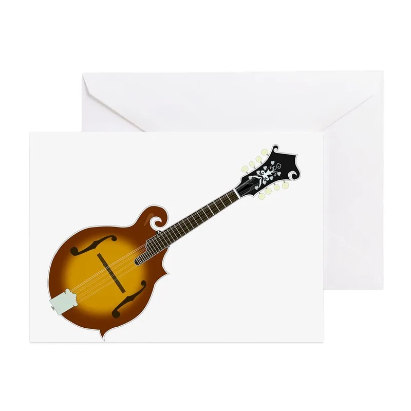 Brown Mandolin on White Card for String Lovers