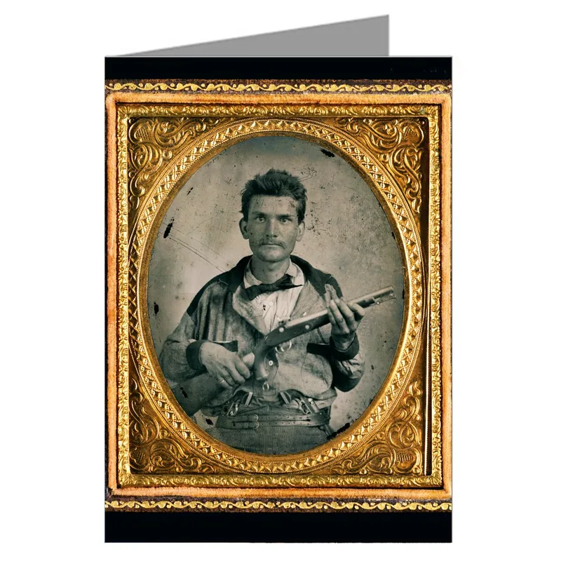 Gold Framed Soldier Portrait Card – Greeting Card in natural