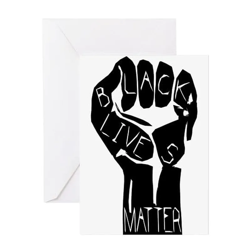 Black Power Fist Graphic Card with Bold Raised Hand Design