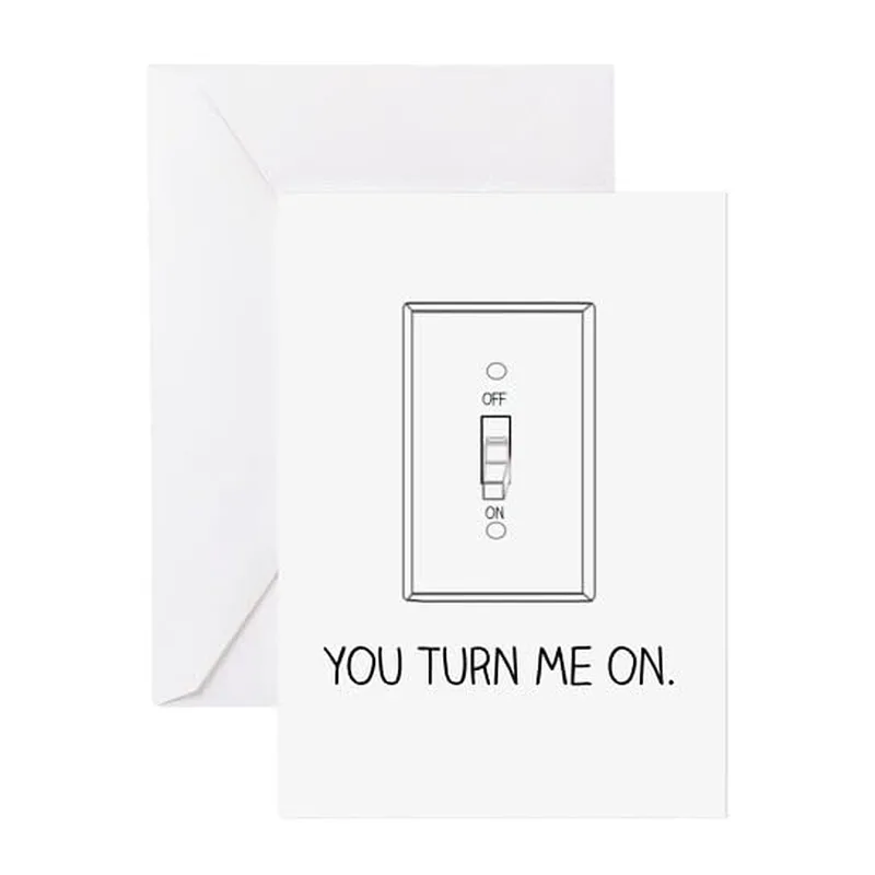 Switch Line Art Love Card: You Turn Me On Greeting Card