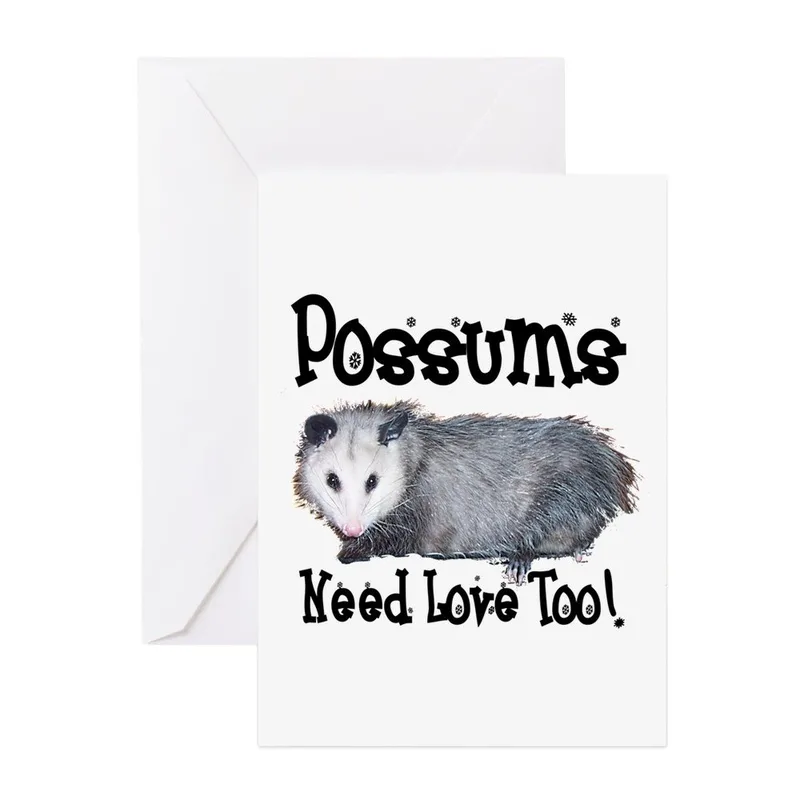 Gray Possum Love Card for Wild Animal Lovers