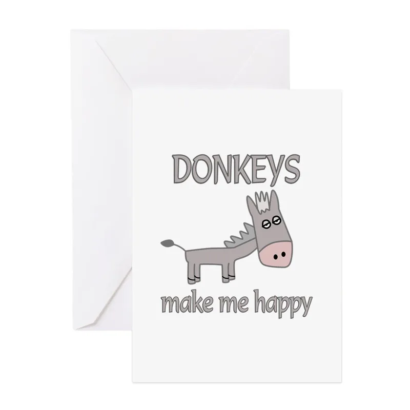 Gray Donkey Cartoon Card: A Funny Thank You for Animal Lovers