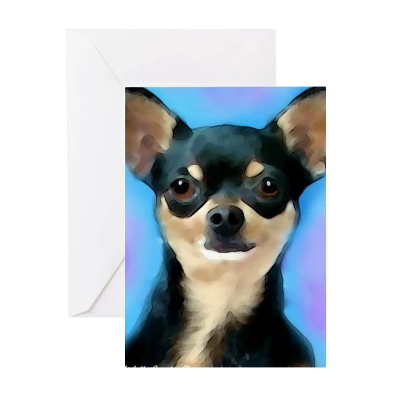 Black Chihuahua Portrait Card for Dog Lovers