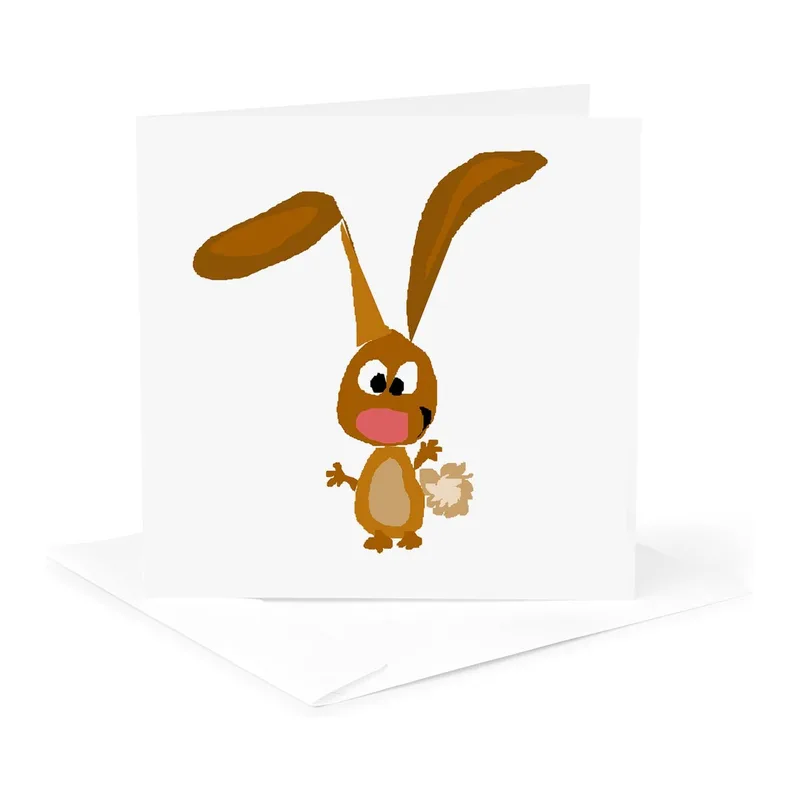 Goofy Brown Bunny Card for a Funny Thank You Note