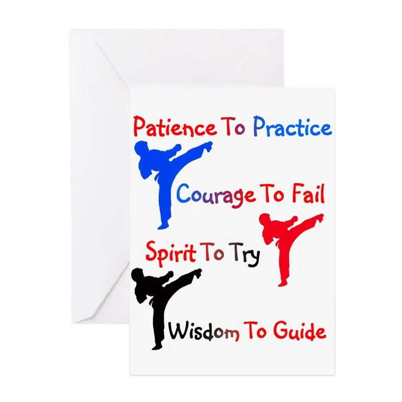 Kids Colorful Motto Encouragement Card for Young Martial Artists