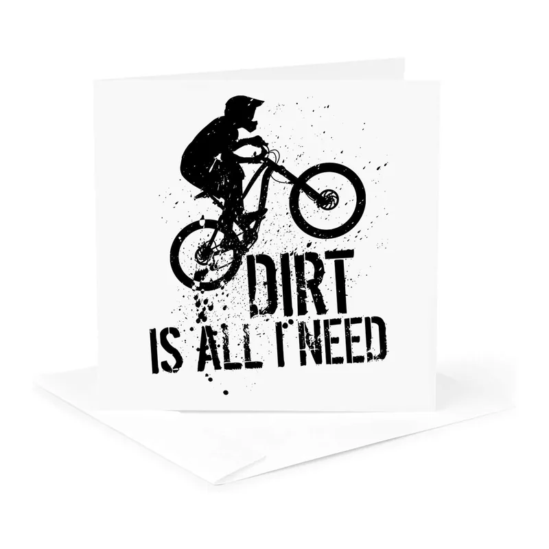 Black Mountain Biker Silhouette Card for Dirt Lovers