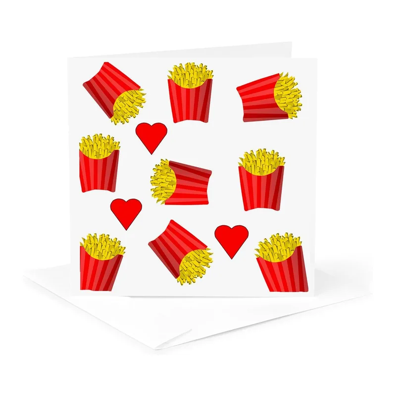 Red Fries Pattern Card: A Playful Design for Food Lovers