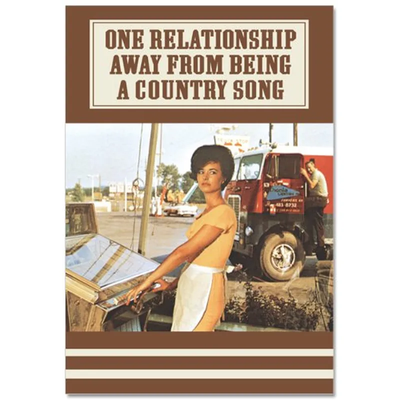 Woman with Vintage Tractor Card: Country Song Humor