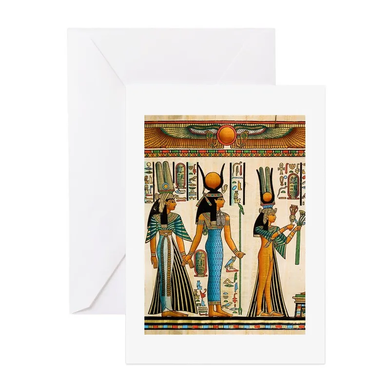 Egyptian Wall Painting Card: Ancient Art for Thank You Notes