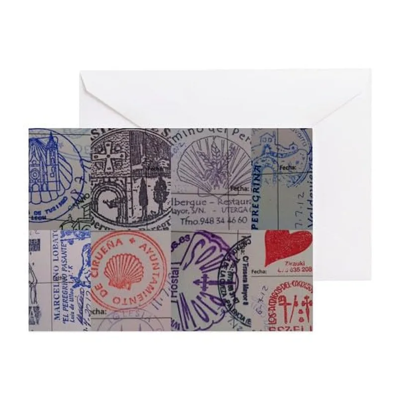 Postage Stamps Collage Card – Greeting Card in natural