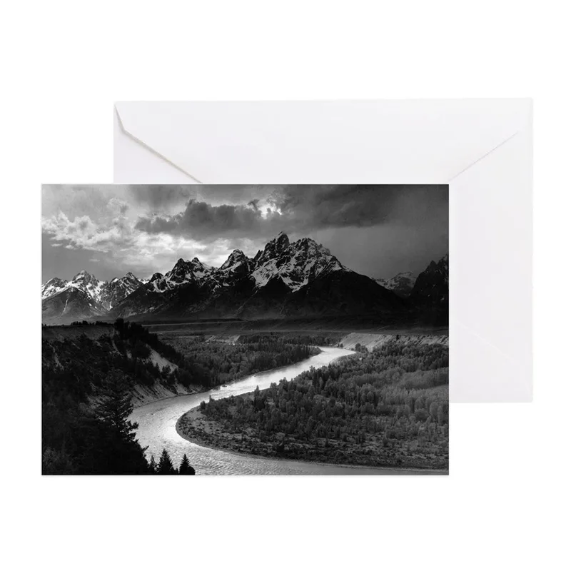 Black and White Mountain Card – Greeting Card in natural