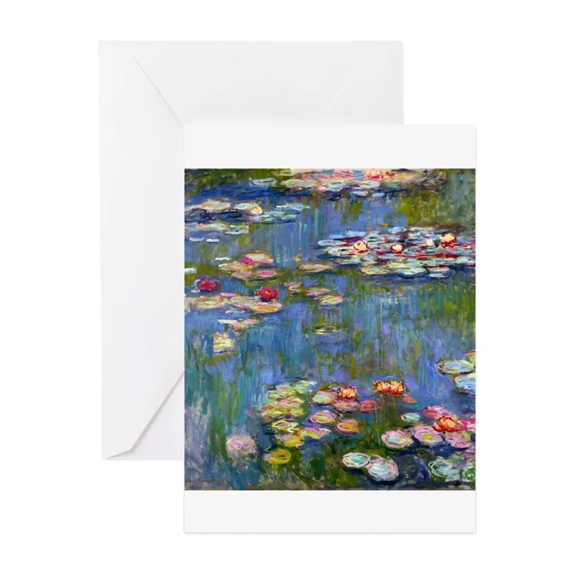 Water Lilies Painting Card: A Classic Art Print for Gratitude