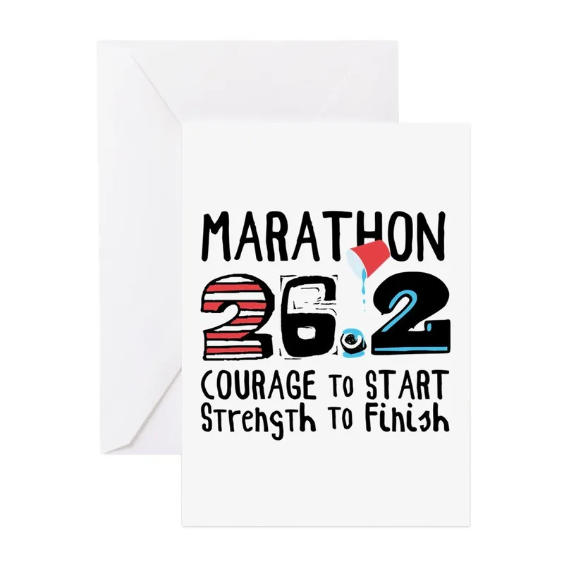Typography Red Black Encouragement Card for Runners