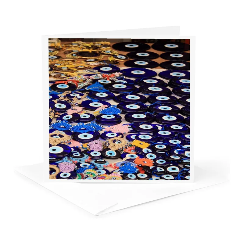 Blue Evil Eye Beads Card