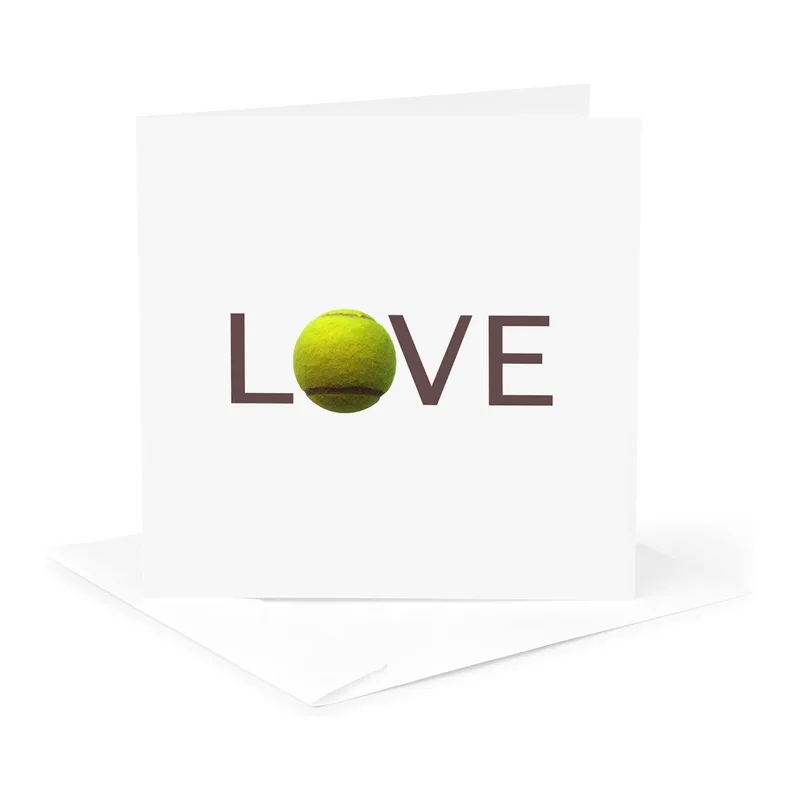 Tennis Ball Love Lettering Card for the Court Enthusiast