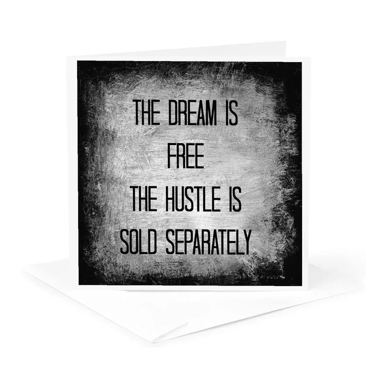 Black Chalkboard Motivational Text Card: Dream Is Free