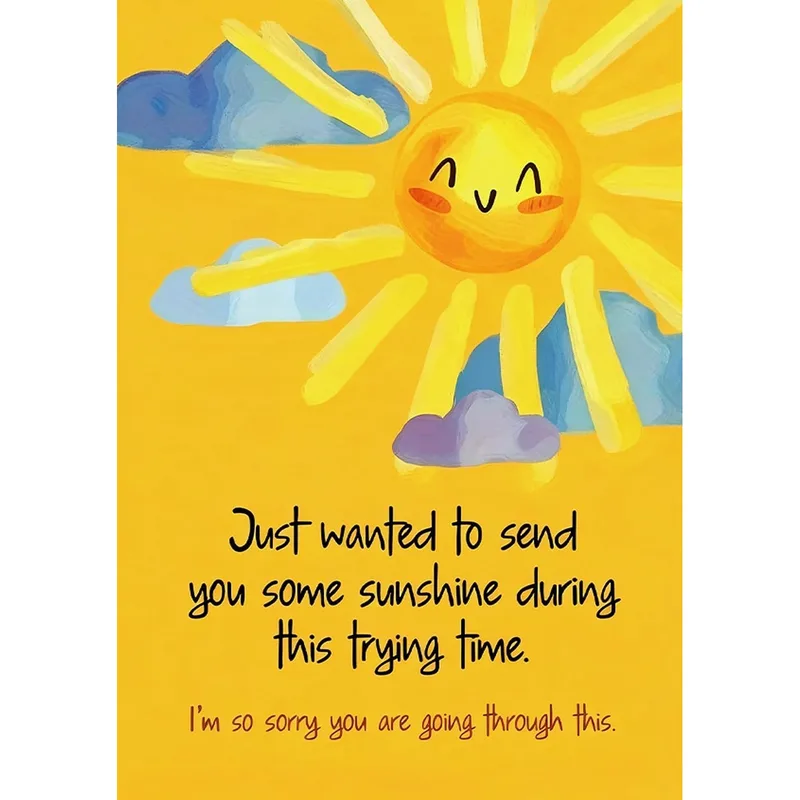 Sympathy Sunshine Card: A Smiling Sun for Hard Days
