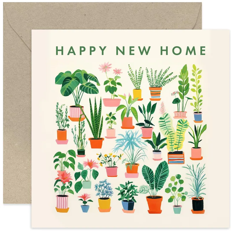 New Home Plants Card: Happy New Home Greenery