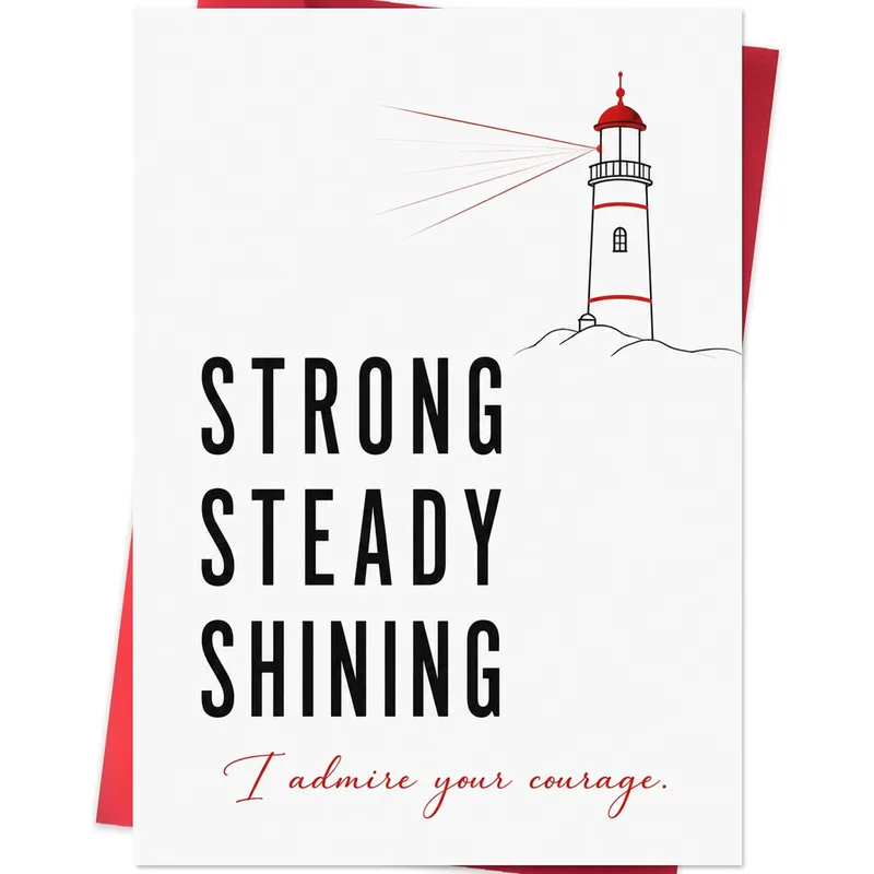 Strong Steady Shining Card: A Lighthouse Encouragement Card