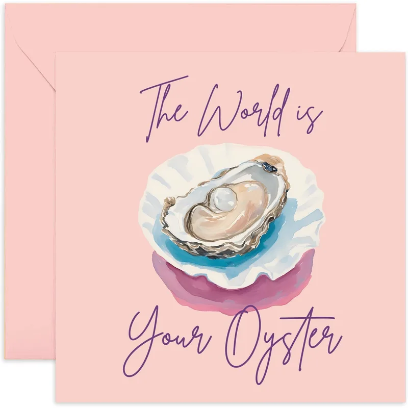 World Is Your Oyster Card for Good Luck and Big Dreams
