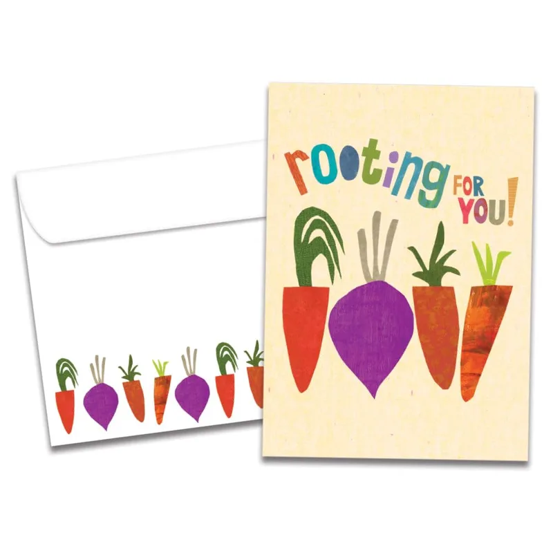 Garden Vegetables Card: Rooting for You Encouragement Greeting